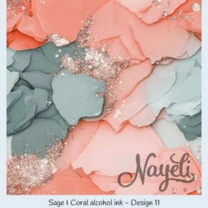 Sage & Coral alcohol ink – Bild 12