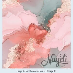 Sage & Coral alcohol ink – Bild 15