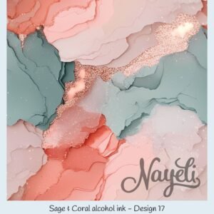 Sage & Coral alcohol ink – Bild 18