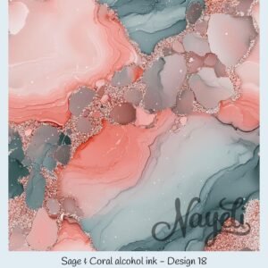Sage & Coral alcohol ink – Bild 19