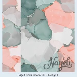 Sage & Coral alcohol ink – Bild 20