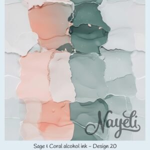 Sage & Coral alcohol ink – Bild 21