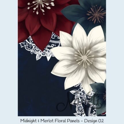 Midnight & Merlot Floral Panels