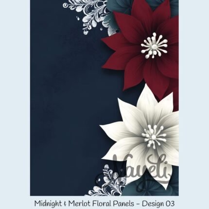 Midnight & Merlot Floral Panels