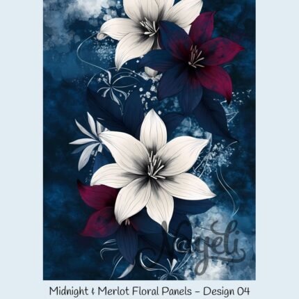 Midnight & Merlot Floral Panels