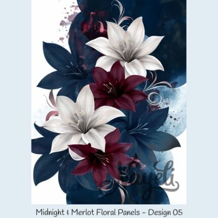 Midnight & Merlot Floral Panels