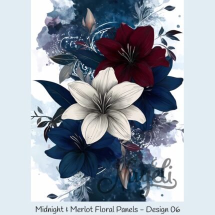 Midnight & Merlot Floral Panels