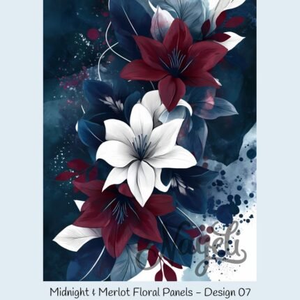 Midnight & Merlot Floral Panels