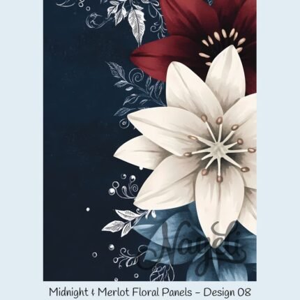 Midnight & Merlot Floral Panels