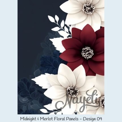 Midnight & Merlot Floral Panels