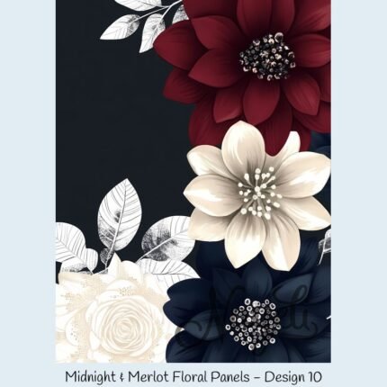 Midnight & Merlot Floral Panels