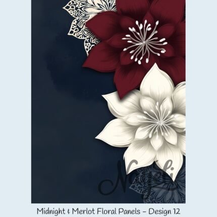 Midnight & Merlot Floral Panels