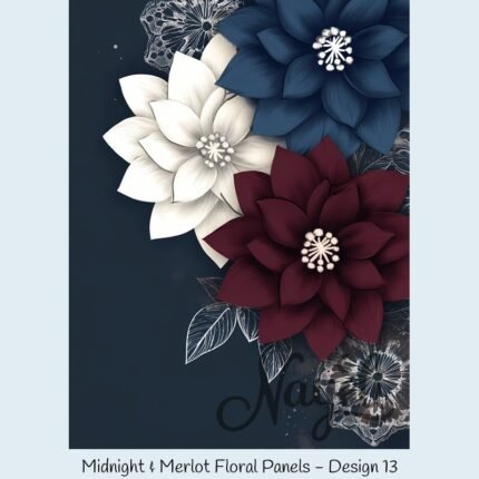 Midnight & Merlot Floral Panels