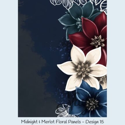 Midnight & Merlot Floral Panels