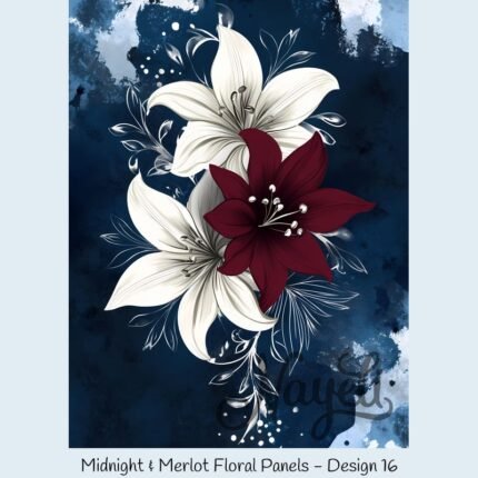 Midnight & Merlot Floral Panels