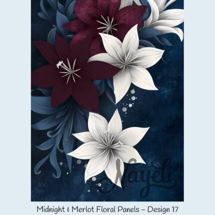 Midnight & Merlot Floral Panels