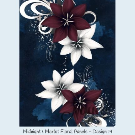 Midnight & Merlot Floral Panels