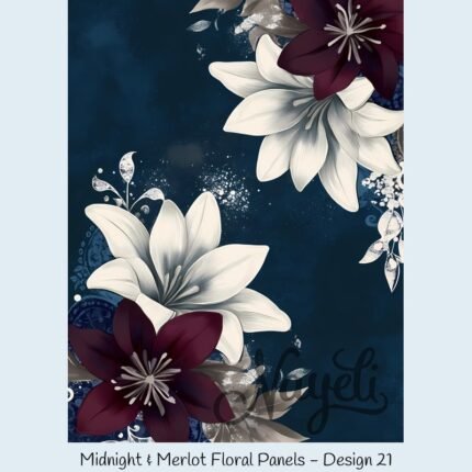 Midnight & Merlot Floral Panels