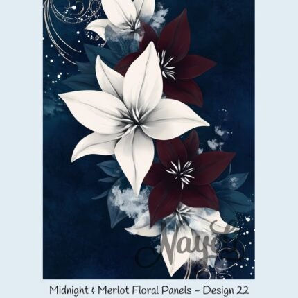 Midnight & Merlot Floral Panels