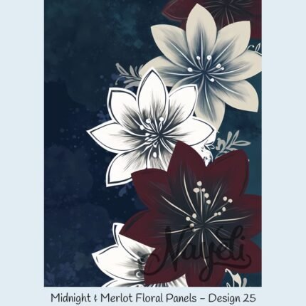 Midnight & Merlot Floral Panels