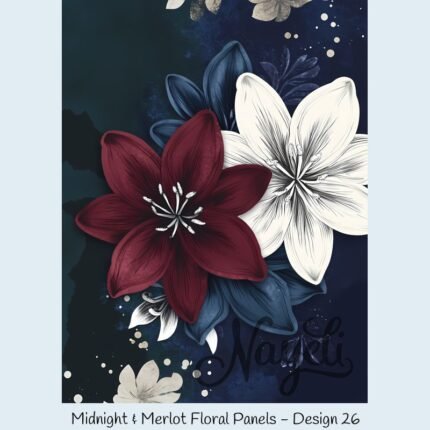 Midnight & Merlot Floral Panels