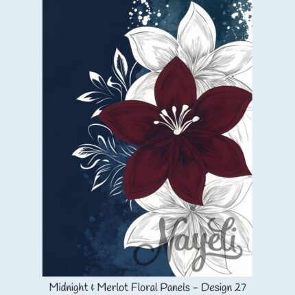 Midnight & Merlot Floral Panels
