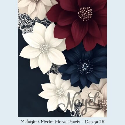 Midnight & Merlot Floral Panels