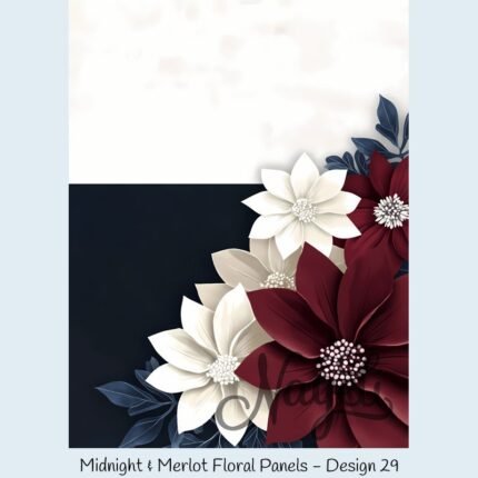 Midnight & Merlot Floral Panels