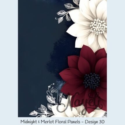 Midnight & Merlot Floral Panels