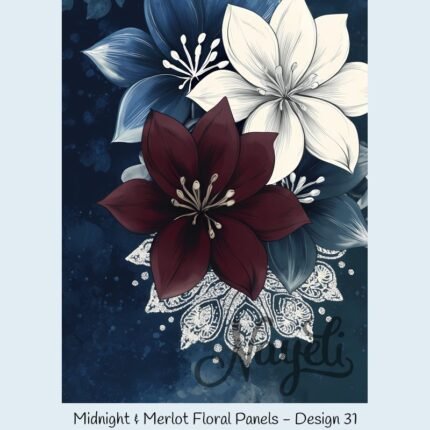 Midnight & Merlot Floral Panels