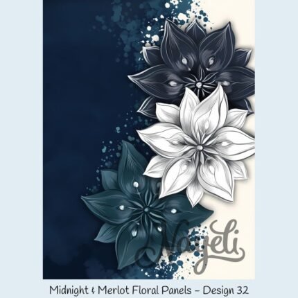 Midnight & Merlot Floral Panels
