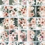 Peach & Pine Floral Panel