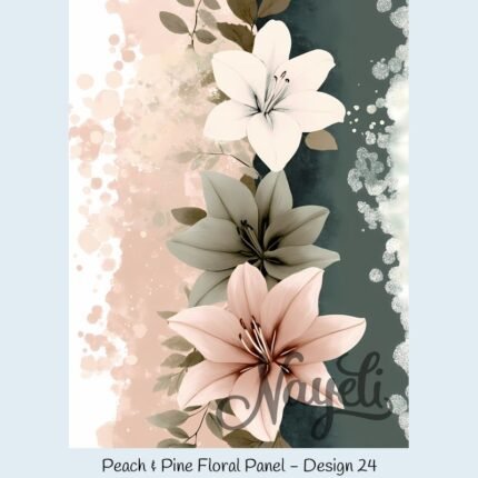 Peach & Pine Floral Panel