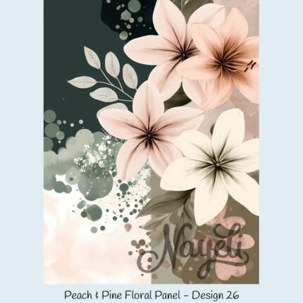 Peach & Pine Floral Panel