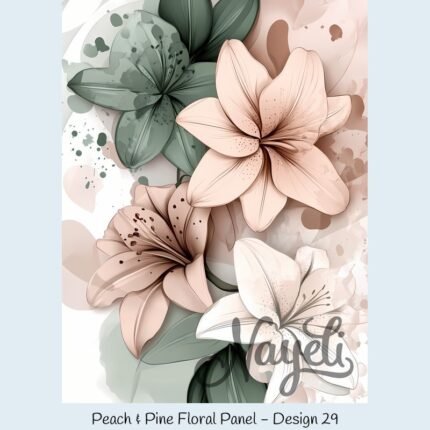 Peach & Pine Floral Panel