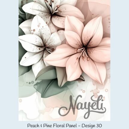 Peach & Pine Floral Panel