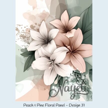 Peach & Pine Floral Panel