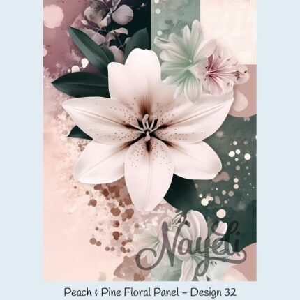 Peach & Pine Floral Panel