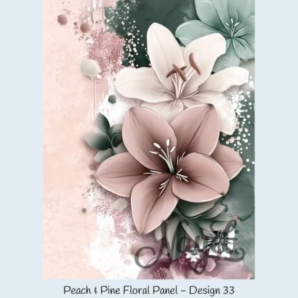 Peach & Pine Floral Panel