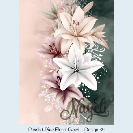 Peach & Pine Floral Panel