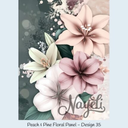 Peach & Pine Floral Panel
