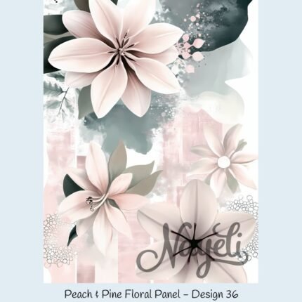 Peach & Pine Floral Panel