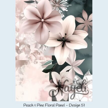 Peach & Pine Floral Panel
