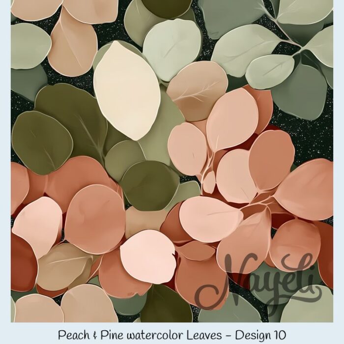 Peach & Pine watercolor Leaves – Bild 11