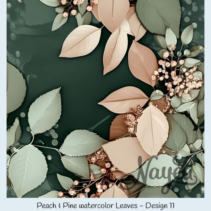 Peach & Pine watercolor Leaves – Bild 12