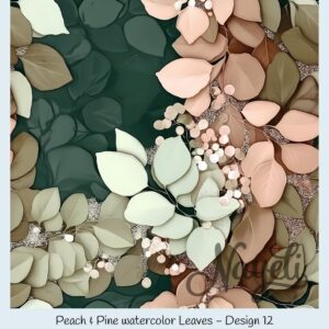 Peach & Pine watercolor Leaves – Bild 13