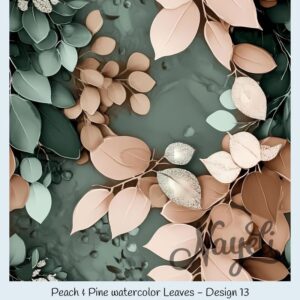 Peach & Pine watercolor Leaves – Bild 14