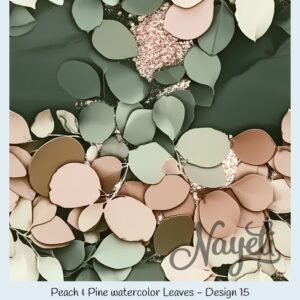 Peach & Pine watercolor Leaves – Bild 16