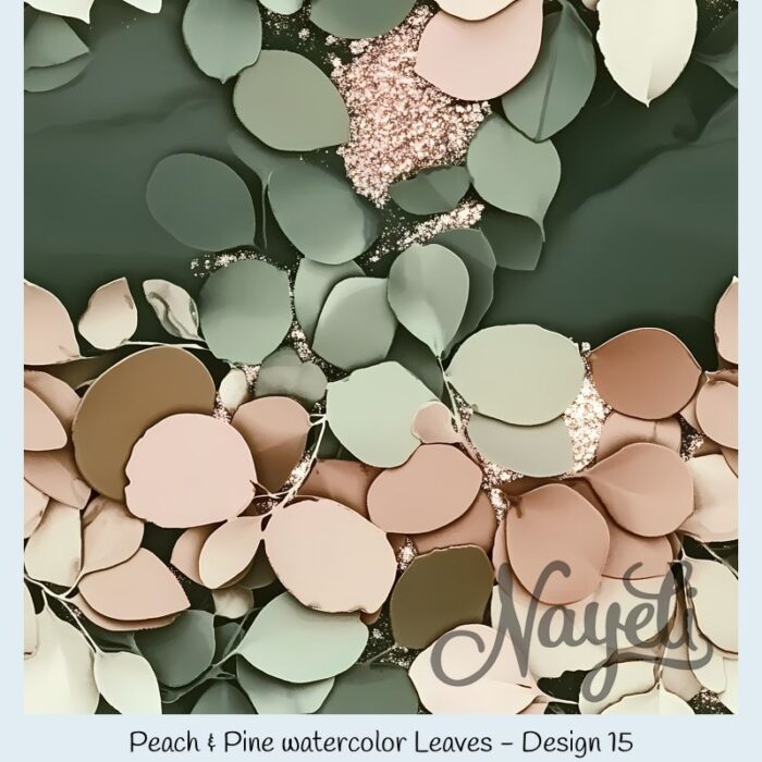 Peach & Pine watercolor Leaves – Bild 16