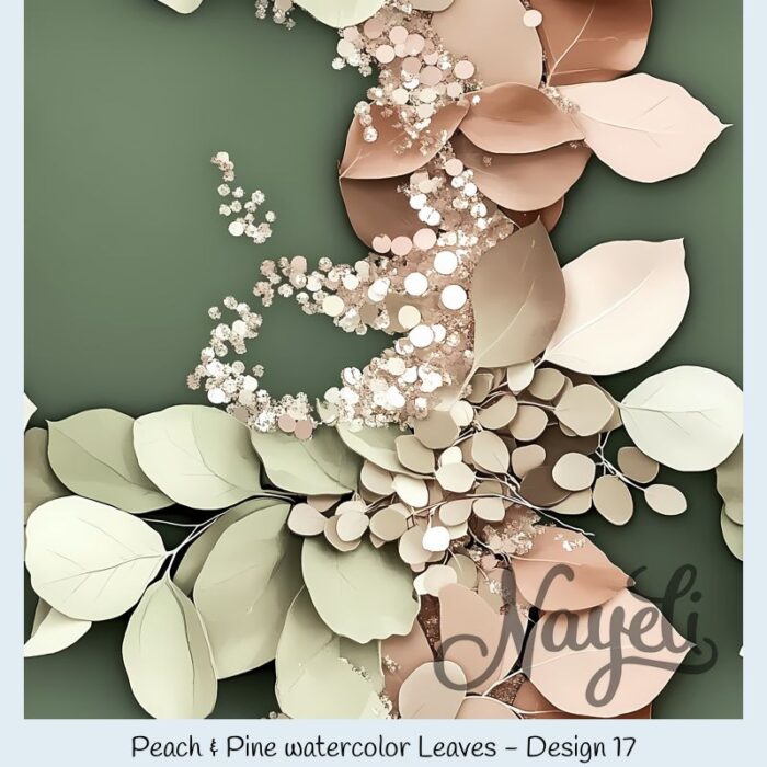 Peach & Pine watercolor Leaves – Bild 18